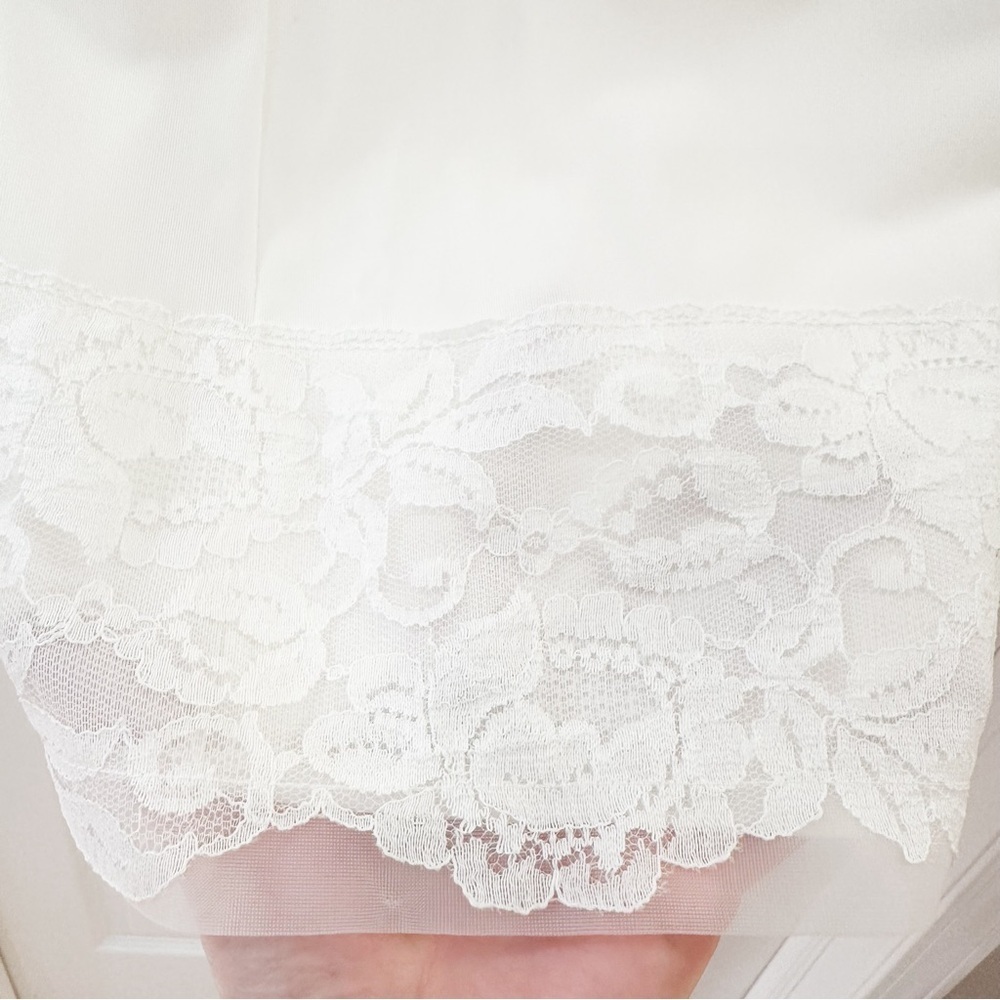 Vintage Lace Sheer Lingerie Slip Dress White sz Small - Picture 4 of 6